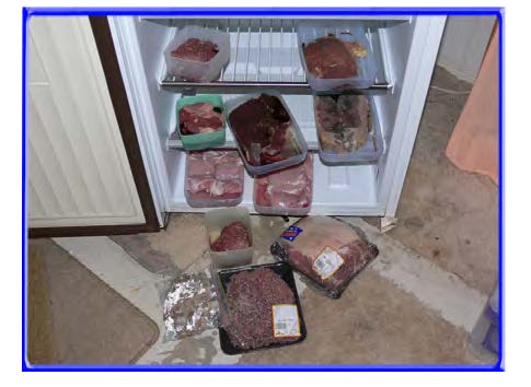Refrigerator with spoiled meat